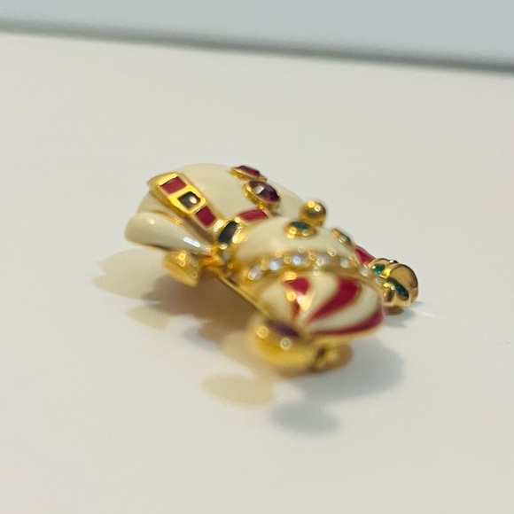 Franklin Mint Kenneth Jay Lane Vintage Swarovski Crystal Snowman Brooch Pin - Picture 6 of 9